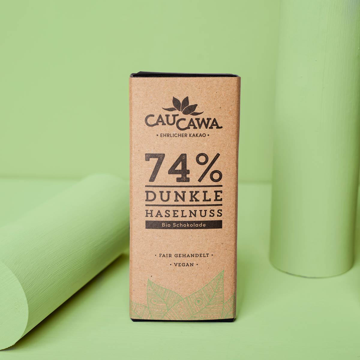 Bio Schokolade 74% Haselnuss, mit feinen Haselnussstücken, dunkle Schokolade, nicht bitter, Guatemala • 70g
