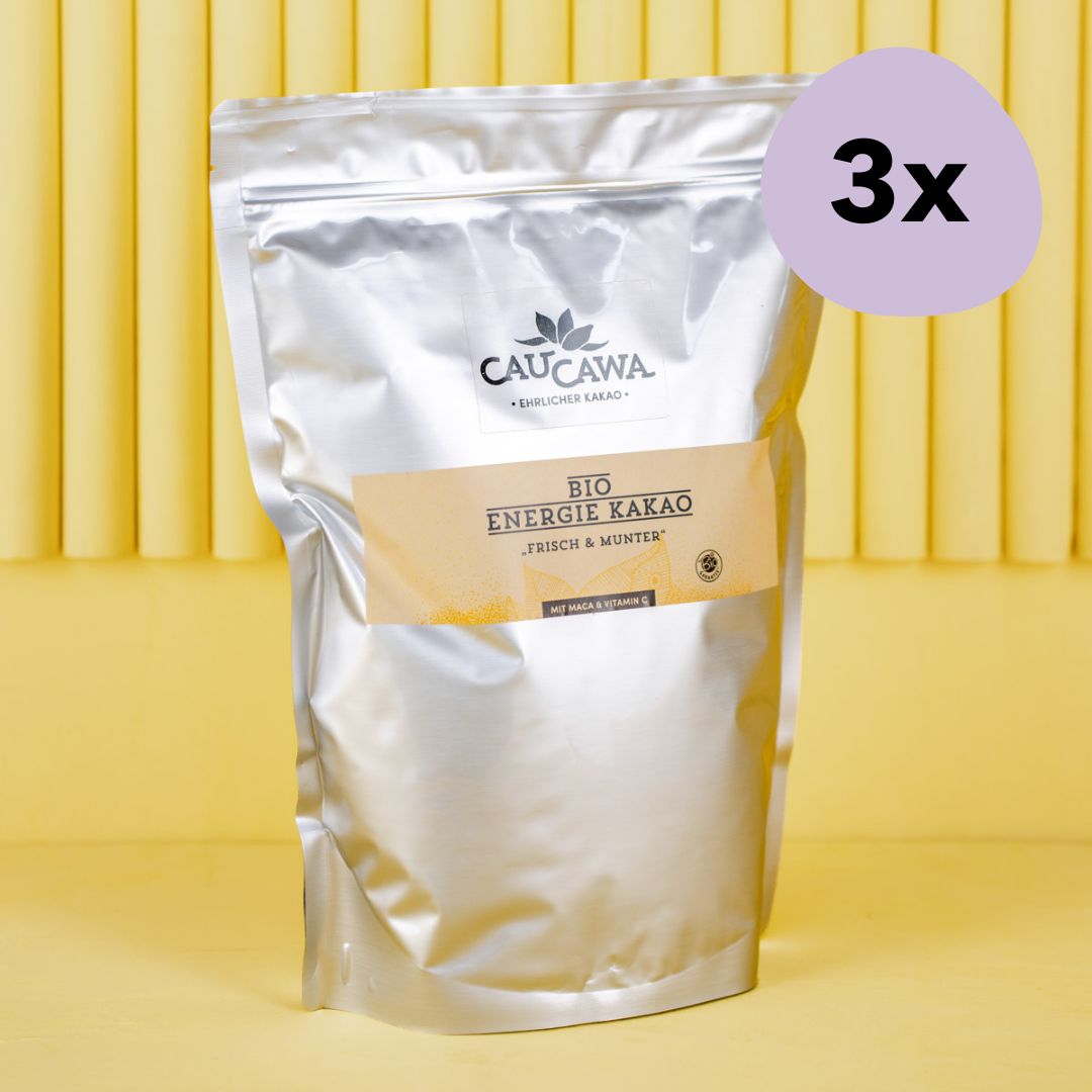 Bio Energie Kakao von CauCawa - frisch und munter mit Maca und Vitamin C, zum Trinken