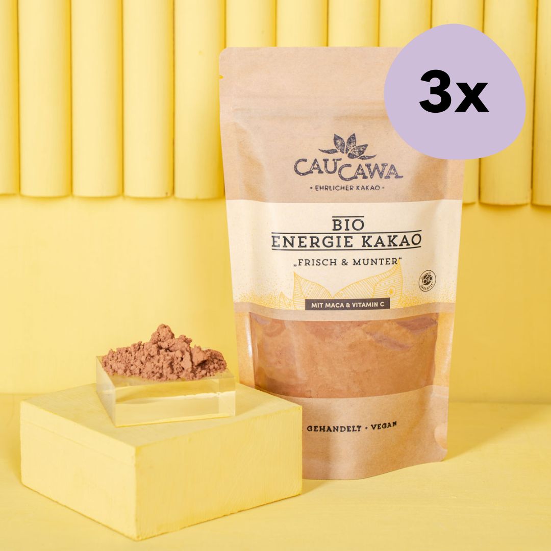 Bio Energie Kakao von CauCawa - frisch und munter mit Maca und Vitamin C, zum Trinken