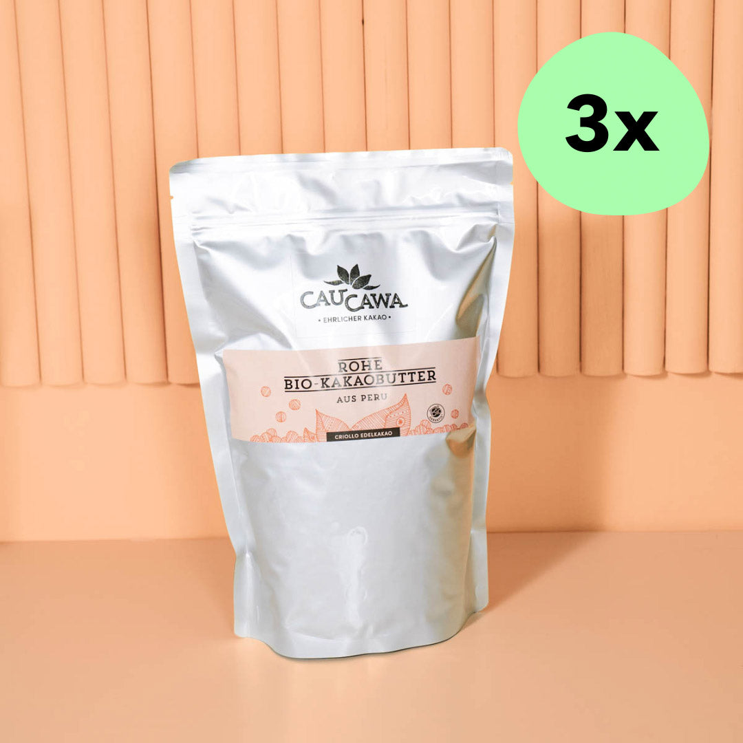 Bio Kakaobutter aus Peru, roh, Rohkakao duftend und nicht desodoriert 150g - CauCawa - Ehrlicher Kakao