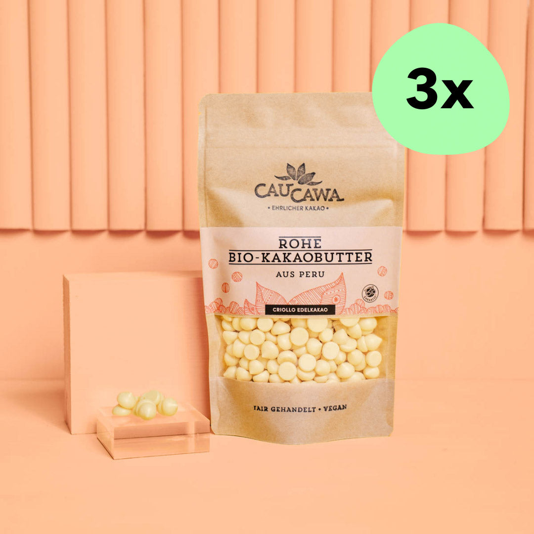 Bio Kakaobutter aus Peru, roh, Rohkakao duftend und nicht desodoriert 150g - CauCawa - Ehrlicher Kakao