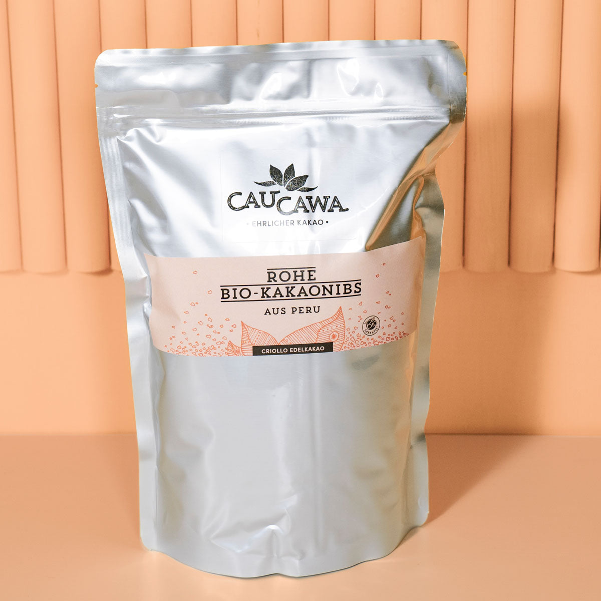Rohe Bio Kakaonibs aus Peru und Südamerika von CauCawa - Rohkakao ohne Zucker, für dein Müsli