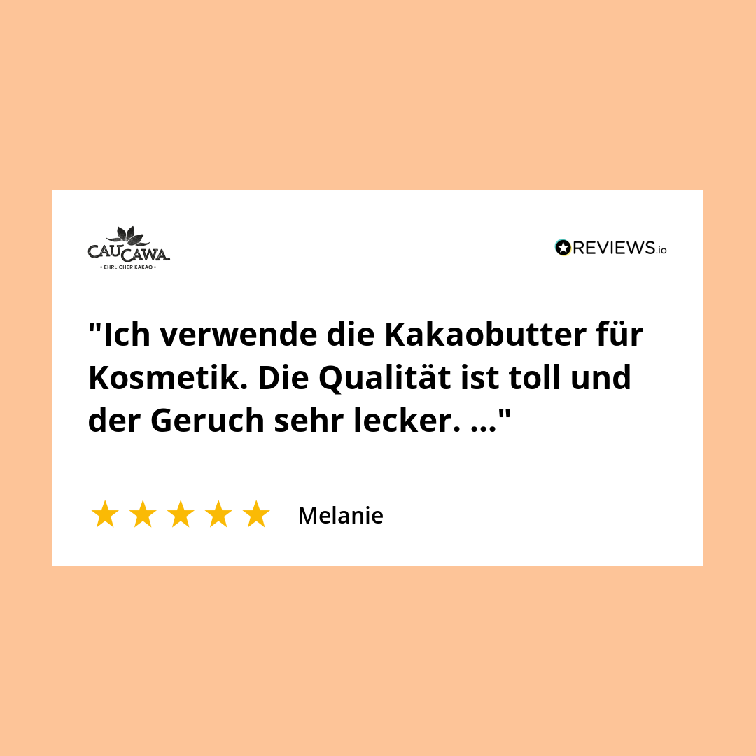 Bio Kakaobutter aus Peru, roh, Rohkakao duftend und nicht desodoriert 150g - CauCawa - Ehrlicher Kakao
