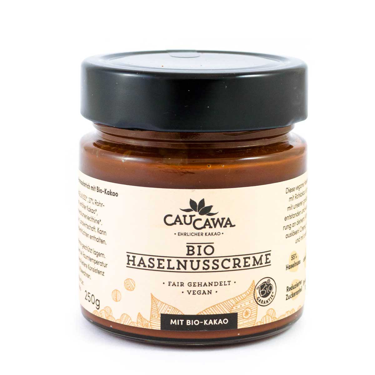 Bio Haselnusscreme mit Bio Kakao von CauCawa - direkt &amp; fair