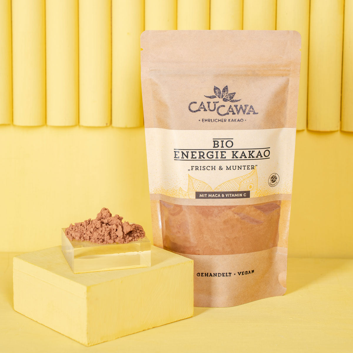 Bio Energie Kakao von CauCawa - frisch und munter mit Maca und Vitamin C, zum Trinken