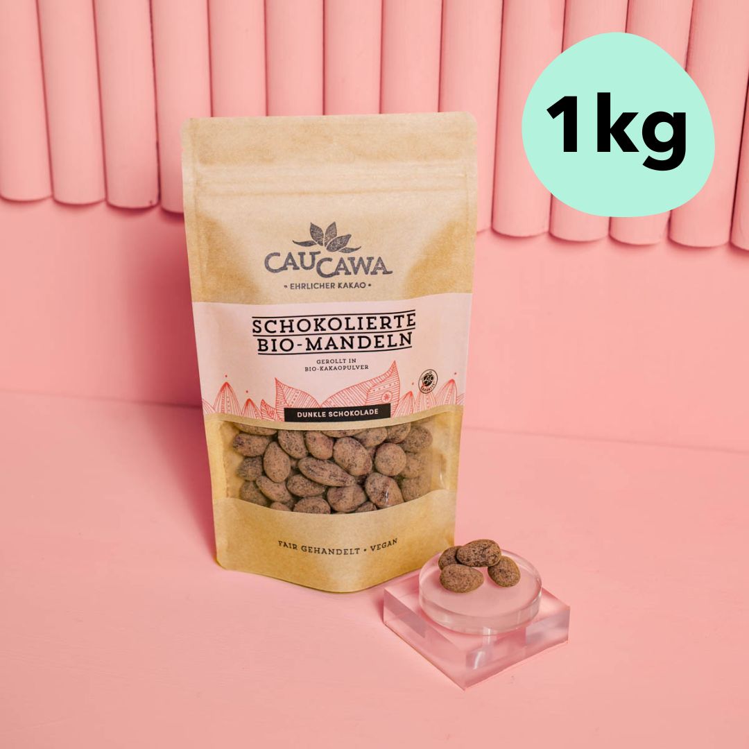 Schokolierte Bio Mandeln • mit dunkler Schokolade • 150g