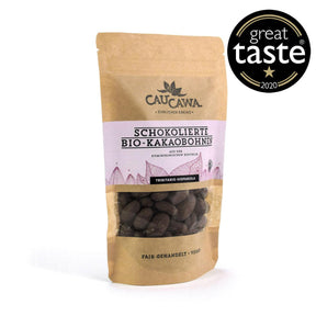 Schokolierte Bio Kakaobohnen • mit dunkler Schokolade • 150g - CauCawa - Ehrlicher Kakao